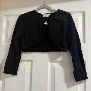 Bonnie Jean girls black bolero sweater